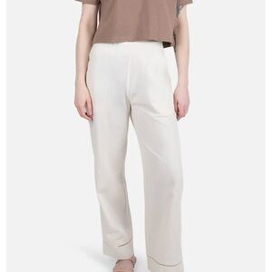 Chic Cream Wide Leg Women's Pants